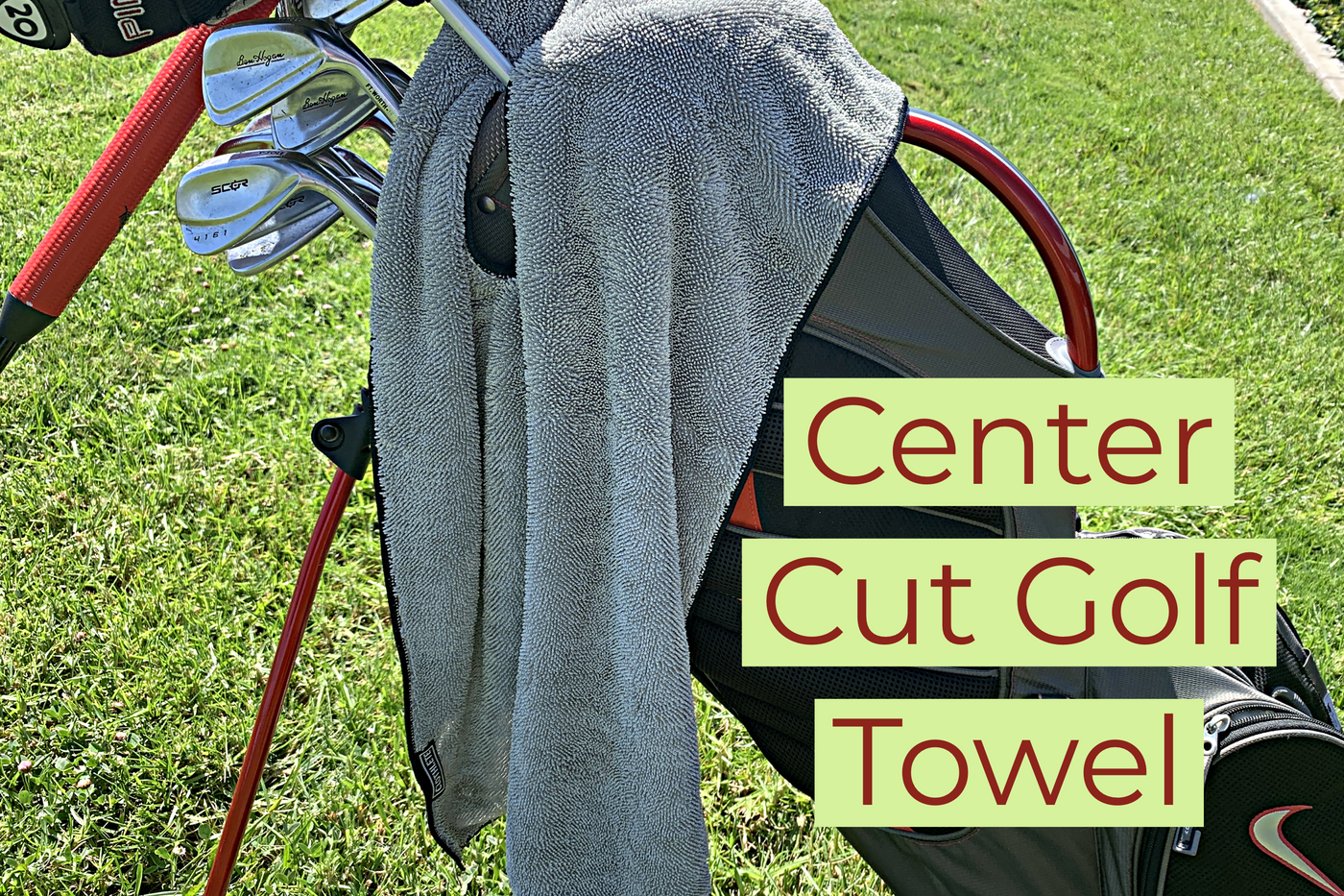 Center Cut Microfiber Twist Golf Towel 16 in. x 40 in. Gray